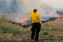 The U.S. Forest Service's Jenifer Bunty supervising a controlled burn.