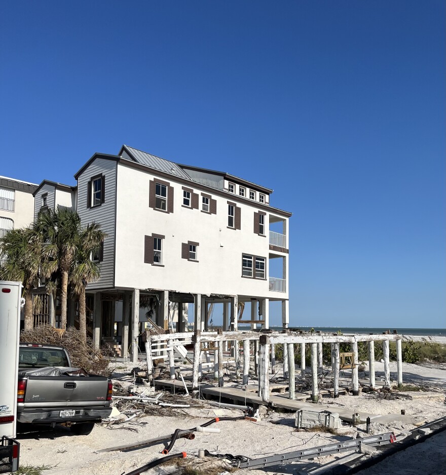 Damaged building on Fort Myers Beach