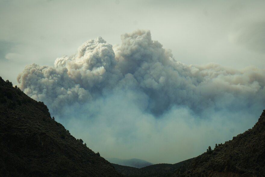 Smoke billows from the Cottonwood Fire near Circleville, Utah, June 27, 2026.