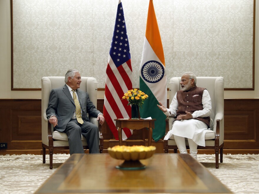 Secretary of State Rex Tillerson met with Indian Prime Minister Narendra Modi in New Delhi on Oct. 25.