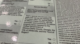 A photo of a sample ballot in the 2026 midterm elections featuring the FLOST referendum