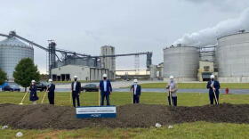 Officials break ground at POET Biorefining's Alexandria facility. The upgrades at the Indiana location will allow the company to produce ethanol that's FDA approved for hand sanitizer.
