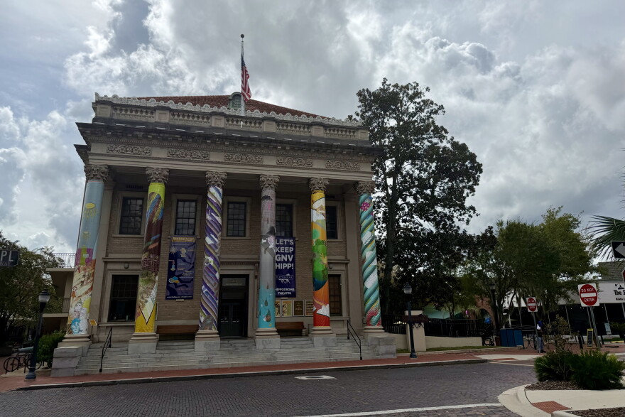 The Hippodrome State Theatre’s colorful columns reflect the building’s history as a former courthouse in downtown Gainesville. “The Hippodrome is really the Mecca for art,” said Tony Mata, head of musical theater at UF, who called it one of downtown’s most beautiful buildings.