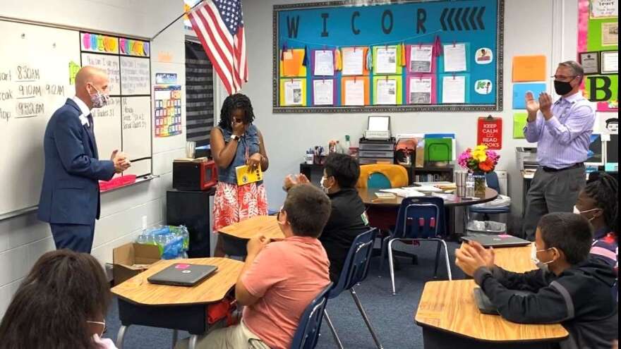 Wildwood Elementary School third and fourth grade language arts teacher Brittany Brown is one of five finalists for Florida's teacher of the year. Photo: Joe Byrnes, WMFE