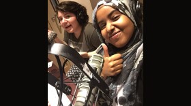 Kendra Hanna and Iman Mohamed record this month's 'RadioActive' podcast.