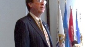 Mayor Bartlett talks to reporters at City Hall