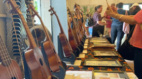 An ʻukulele display at the 2022 Festa