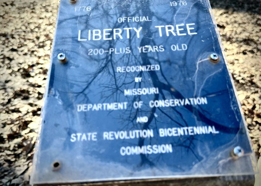 The 50-year-old Liberty Tree plaque. 