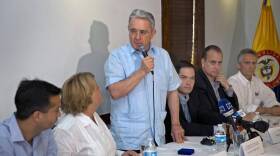 RED SCARE RETROSPECTIVE Former Colombian President Alvaro Uribe shares his 'Castro-Chavismo' warnings with Republican Miami congressional leaders during his visit to Doral in 2016.