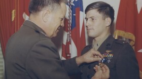 Karl Marlantes receives the Navy Cross in the winter of 1969-70.