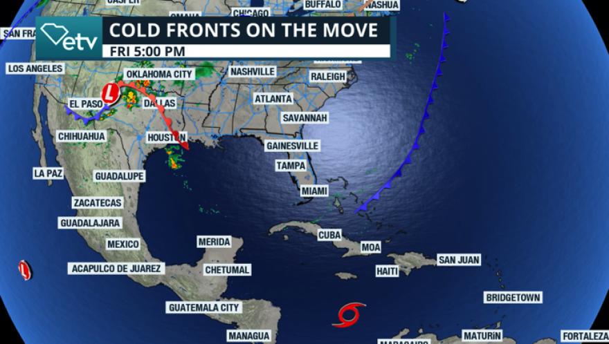 Fronts are likely to continue protecting the U.S. from tropical cyclones this week.