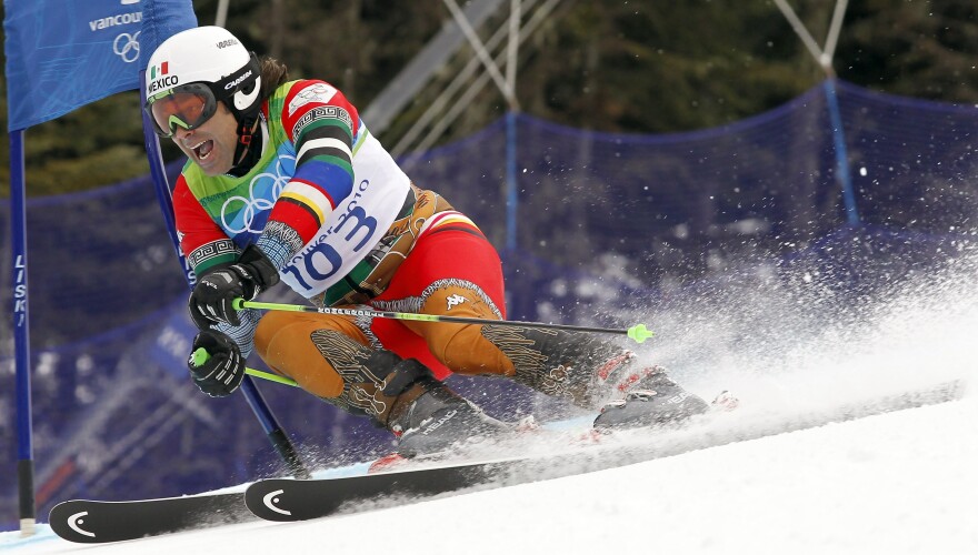 For the 2010 Vancouver Olympics, designer Alex Jorio made Hohenlohe a Mexican desperado suit.