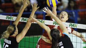 Chinese volleyball player Yunwen Ma during a game between China and Germany, at the Montreux Volley Masters women tournament, in Montreux, Switzerland, in 2011.