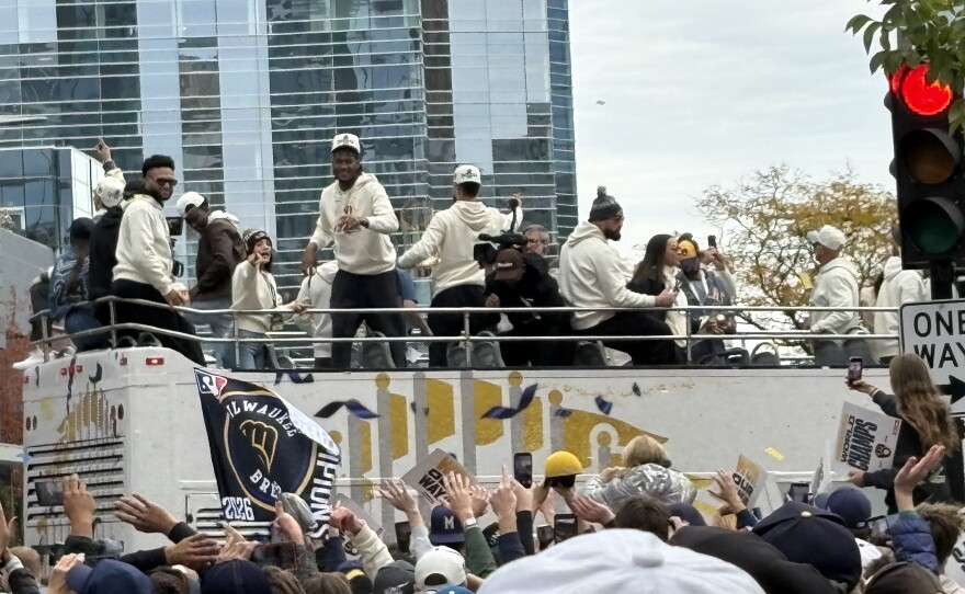 The Brew Crew in the victory parade Friday