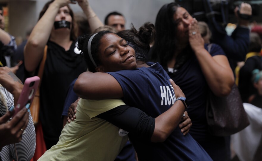 Holton Arms alumnae show their support for Christine Blasey Ford at the Hart Senate Office Building.