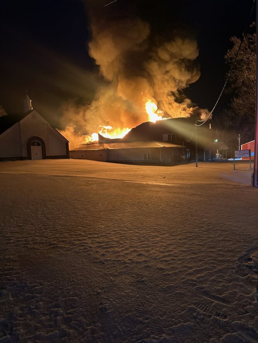 Dessie Scott School burning last week.