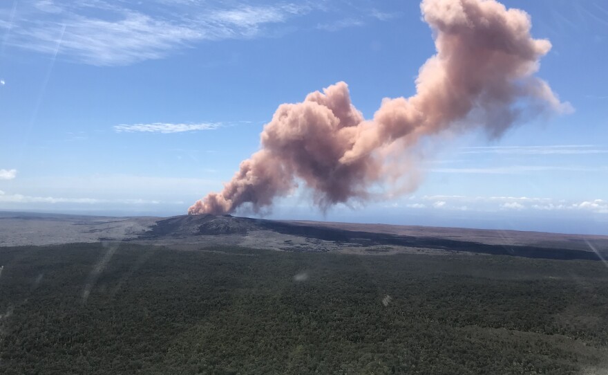 Ground shaking from a preliminary 5.0 magnitude earthquake south of Pu'u O'o caused rockfalls and possibly additional collapse into the crater on Kilauea volcano's East Rift Zone.
