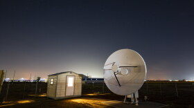 A satellite dish operated by AST & Science located at the Midland International Air and Space Port. 