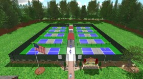 A design of what the pickleball courts would look like.