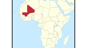 Location of Mali in Africa.