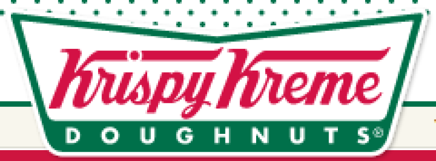 Red, white and green logo for Krispy Kreme Doughnuts