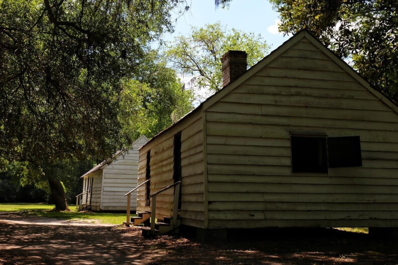 Two of four slave cabins restored at Magnolia Plantation and Gardens in Charleston. May 17, 2023