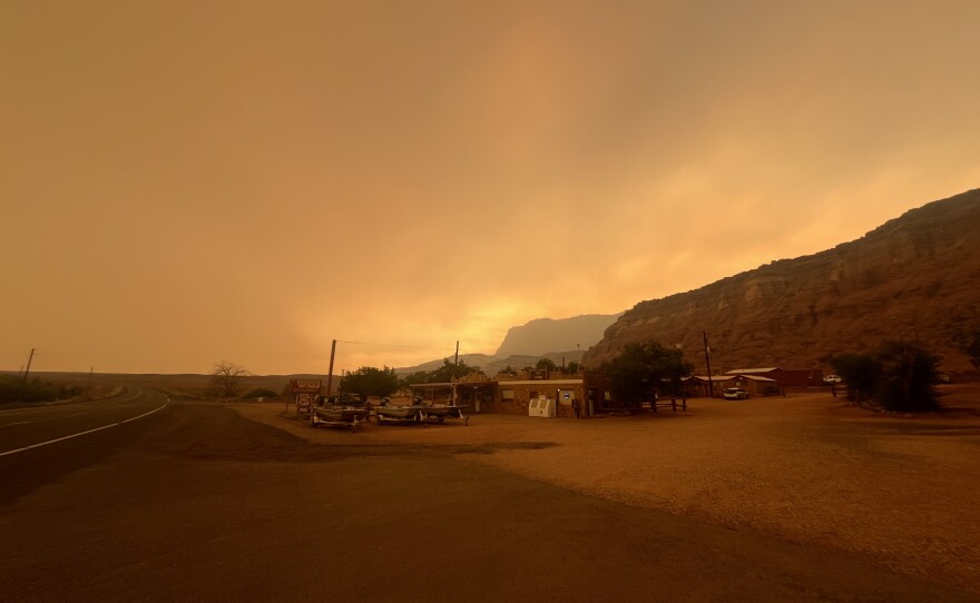 Even after the Arizona Department of Transportation reopened Highway 89A days prior, traffic down the scenic road was sparse as the Dragon Bravo Fire burns on the North Rim of Grand Canyon National Park.