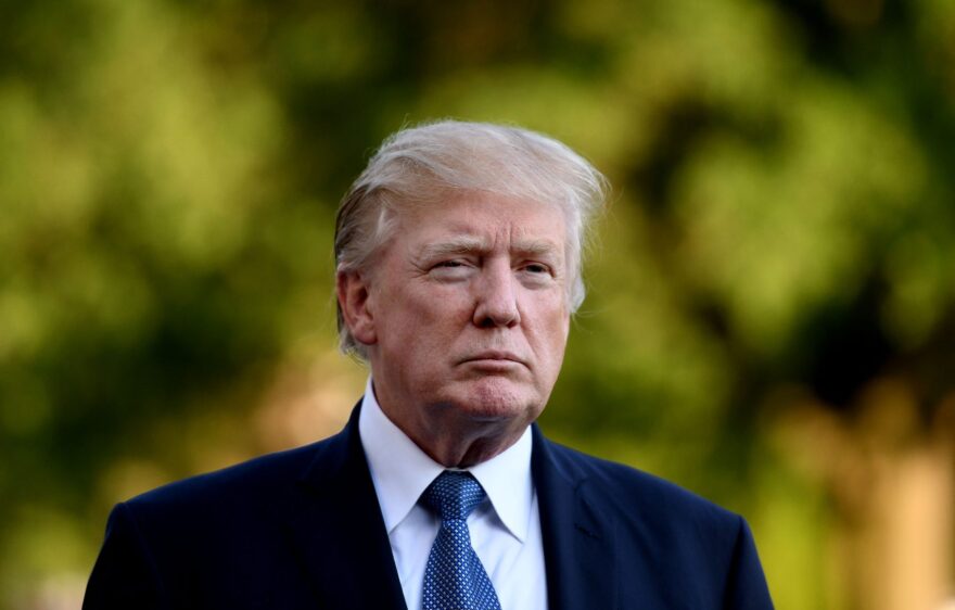 President Trump walks toward the White House after stepping off Marine One on the South Lawn on Sept. 24, 2017 in Washington. (Olivier Douliery - Pool/Getty Images)