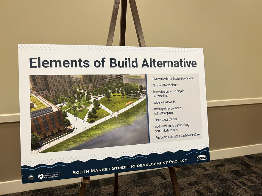 A poster lists details of the project.