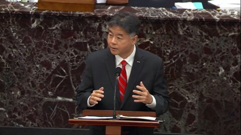 Rep. Ted Lieu, D-Calif., rebutted one of the defense team's arguments that the impeachment trial of former President Donald Trump is a political action by Democrats.