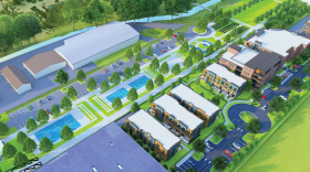 The property sits just to the north of Switchyard Park along the B-Line Trail at 300 W. Hillside Drive.