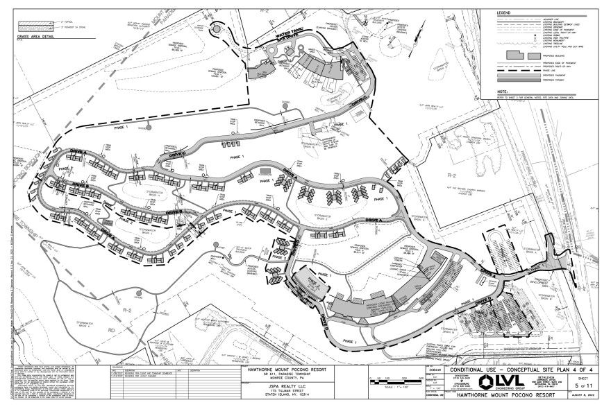 A sketch of plans for the Hawthorne Mount Pocono Resort project.