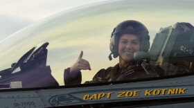 U.S. Air Force Capt. Zoe “SiS” Kotnik, in the cockpit of an F-16 at Langley-Eustis. Jan. 29, 2019. Department of Defense