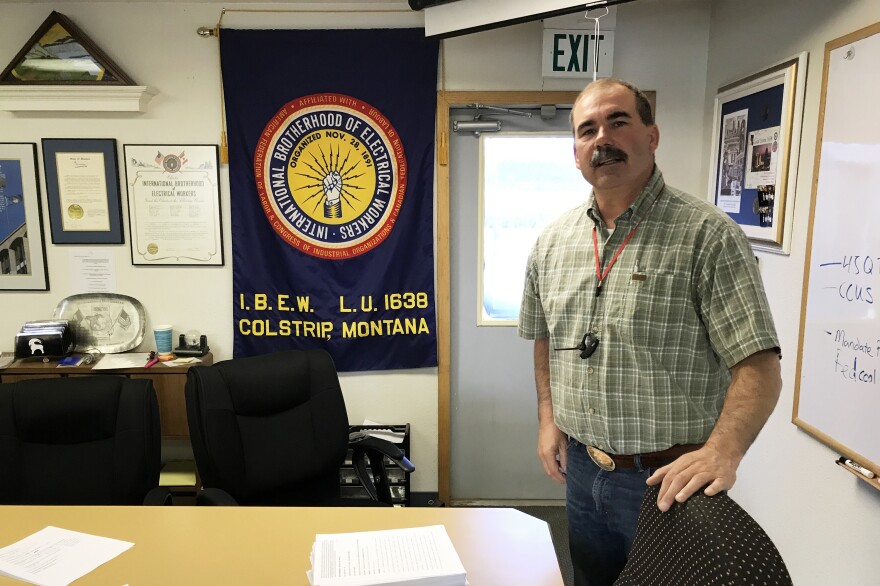 Rex Rogers keeps a copy of the Clean Power Plan at the union hall in Colstrip. As the business manager for the local chapter of the International Brotherhood of Electrical Workers, he represents about 250 workers at the town's power plant.