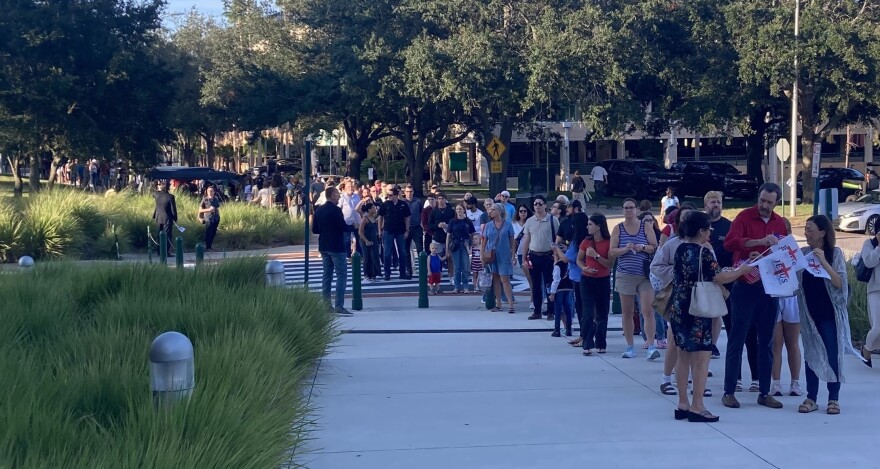 Line forms outside