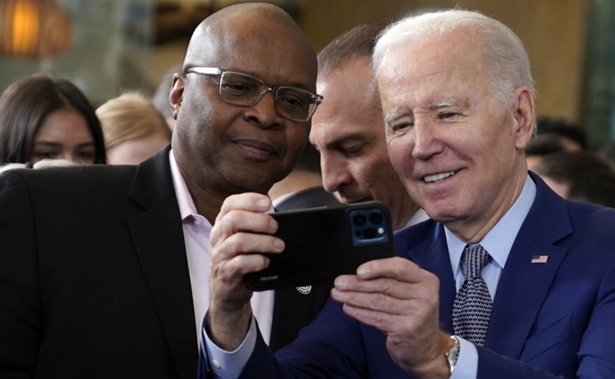 President Joe Biden speaks about health care and prescription drug costs at the University of Nevada, Las Vegas, Wednesday, March 15, 2023, in Las Vegas.