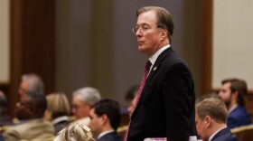 Del. Paul Krizek, D-Fairfax, arrives to present HB 1157, which would require the adoption of a consultation process with federal recognized tribes on certain projects, to the Senate Agriculture, Conservation and Natural Resources Committee on Tuesday, February 27, 2024 in Richmond, Virginia. (Shaban Athuman/ VPM News)