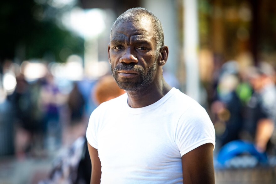 Antonio Jackson, who was staying in a tent outside City Hall, was told by Austin Police Department on Monday to relocate.