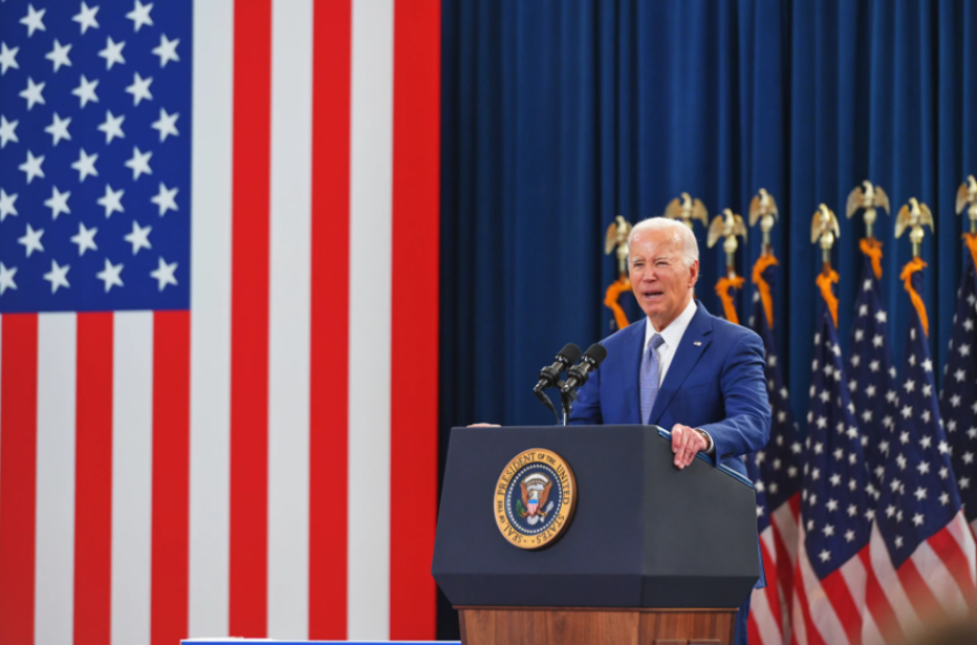 President Joe Biden announces an $82 million investment in high-speed Internet infrastructure in Raleigh, N.C., January 18, 2024. (Courtesy - Peyton Sickles/ For WUNC)