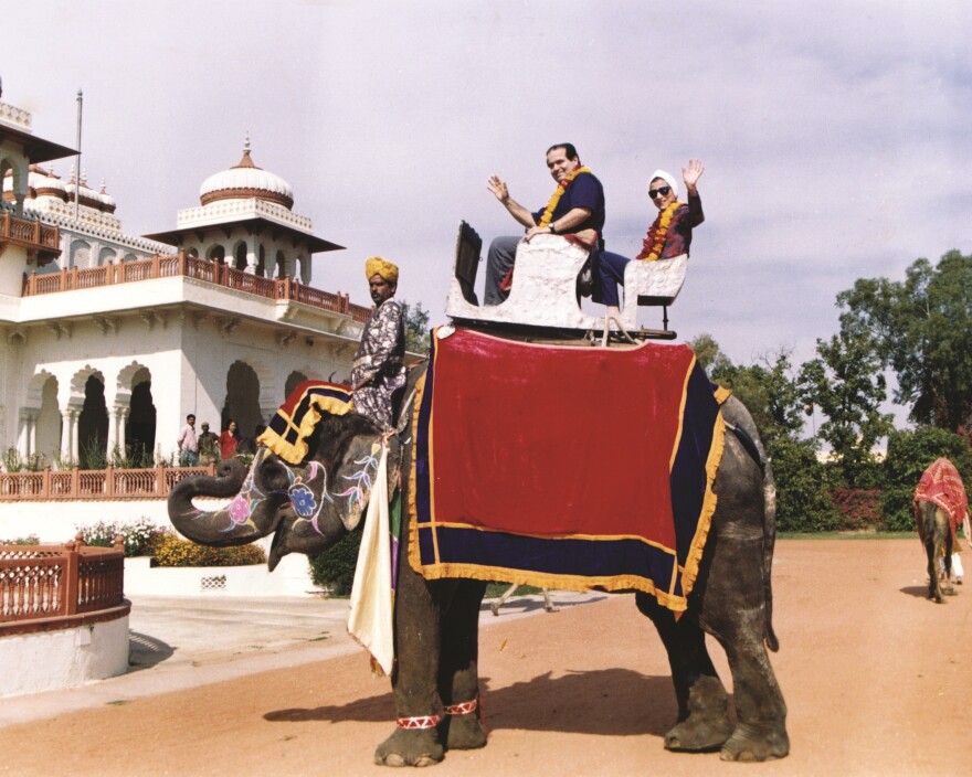 Ginsburg and Justice Antonin Scalia ride an elephant in India in 1994.