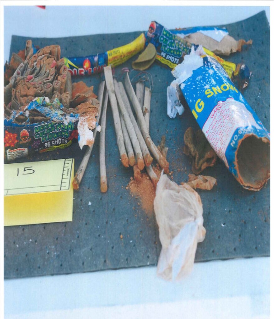 Items FBI agents say were inside a backpack recovered from a landfill in New Bedford. Investigators say the backpack was thrown in the trash by friends of Tsarnaev.