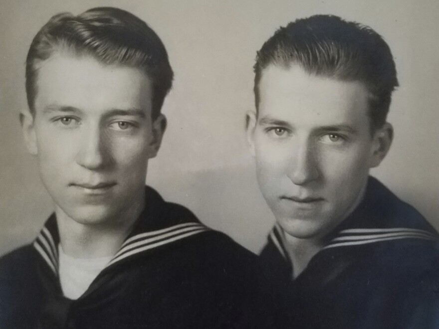 An undated photo, provided by family member Susan Lawrence, shows twin brothers Julius (left) and Ludwig Pieper in their U.S. Navy uniforms.