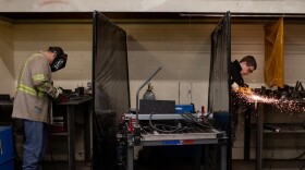 Students in the Shoals High School welding program on Tuesday, Oct. 1, 2024