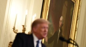 US President Donald Trump delivers remarks on "Operation Legend: Combating Violent Crime in American Cities" in the East Room of the White House, Washington, DC. 