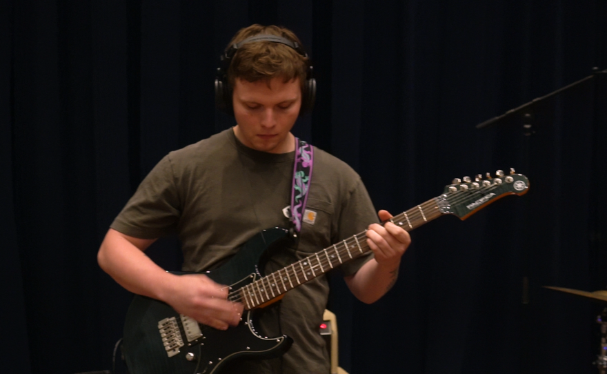 Super Brick performing live in WNIJ's Studio A