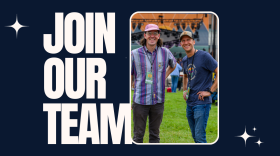 Two employees having a great time working at Grand Rapids Riverfest 2023