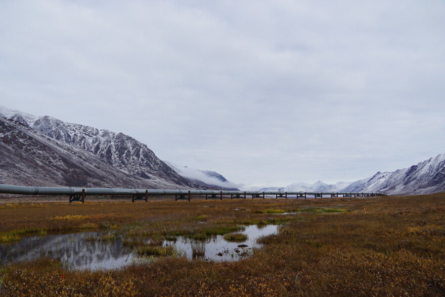 The Trans-Alaska Pipeline along the Dalton Highway near Atigun Pass in September, 2021.