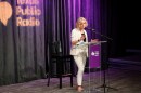 Katherine Maher speaks at Texas Public Radio in 2024.