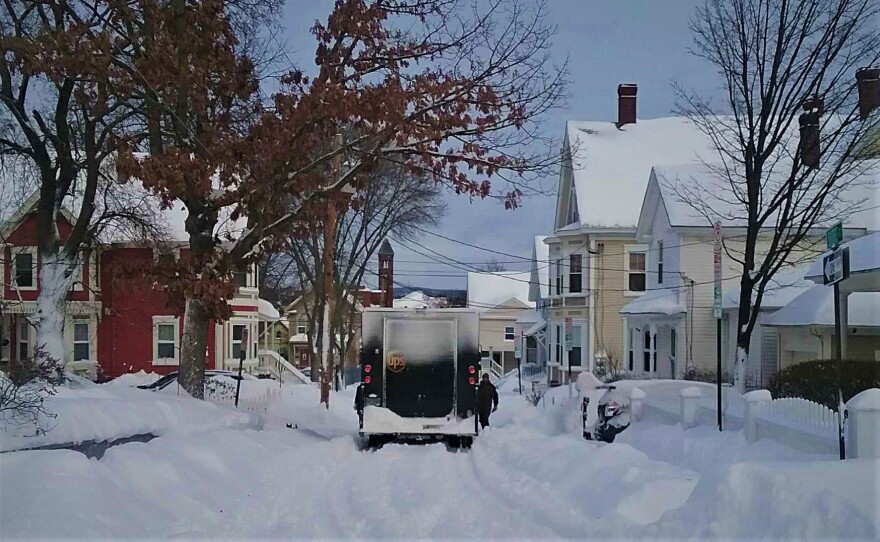 Snowy street in Concord