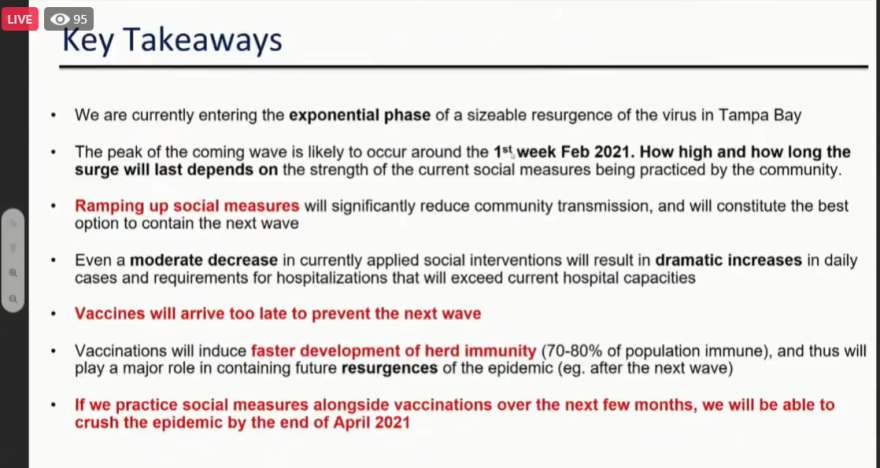 A slide describing key takeaway messages from Dr. Michael's presentation